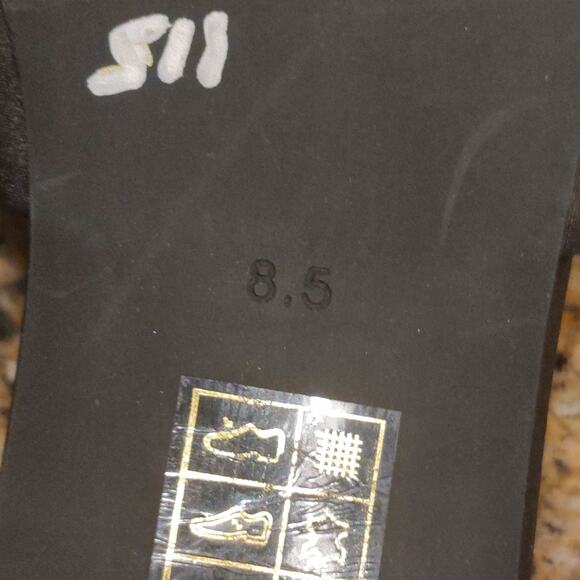 Jeffrey Campbell Black Satin Rhinestone Slip-On Mules Size 8.5 - Picture 10 of 12